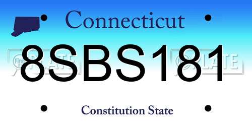 8SBS181 Connecticut License Plate