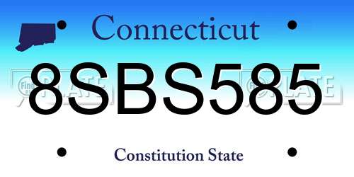 8SBS585 Connecticut License Plate