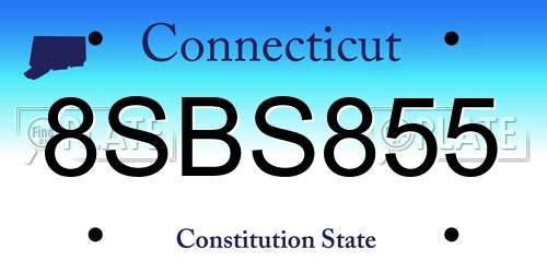 8SBS855 Connecticut License Plate