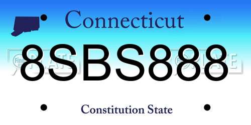 8SBS888 Connecticut License Plate