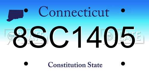 8SC1405 Connecticut License Plate