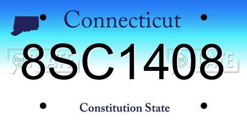 8SC1408 Connecticut License Plate