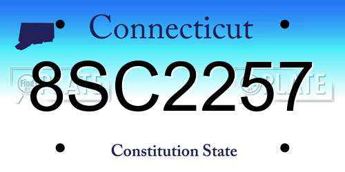 8SC2257 Connecticut License Plate