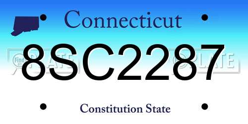 8SC2287 Connecticut License Plate