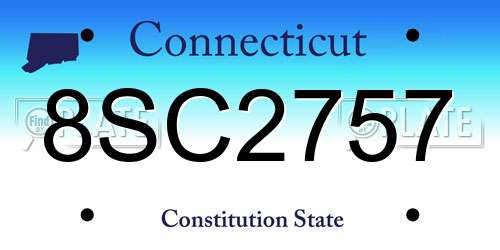 8SC2757 Connecticut License Plate