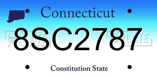 8SC2787 Connecticut License Plate