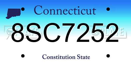 8SC7252 Connecticut License Plate