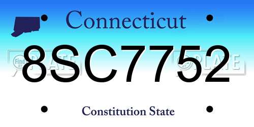 8SC7752 Connecticut License Plate