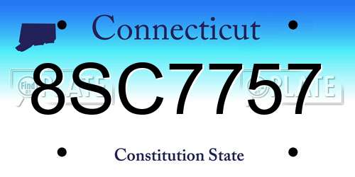 8SC7757 Connecticut License Plate
