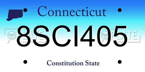 8SCI405 Connecticut License Plate