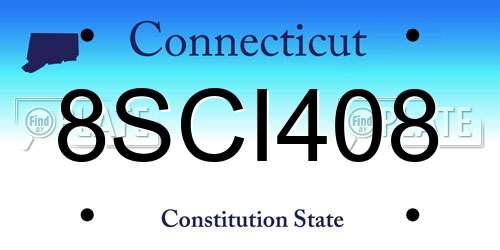 8SCI408 Connecticut License Plate