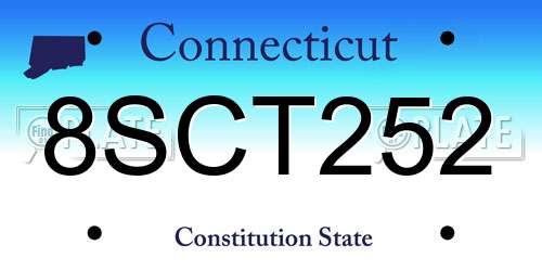 8SCT252 Connecticut License Plate