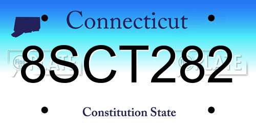 8SCT282 Connecticut License Plate