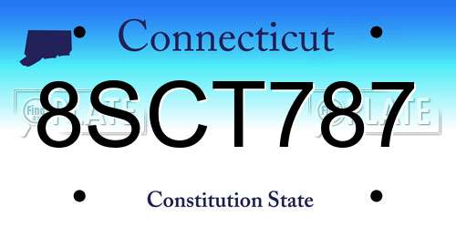 8SCT787 Connecticut License Plate