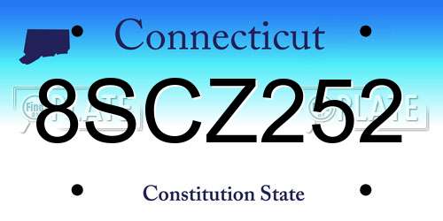 8SCZ252 Connecticut License Plate