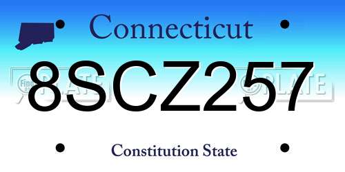 8SCZ257 Connecticut License Plate