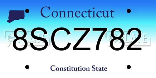 8SCZ782 Connecticut License Plate