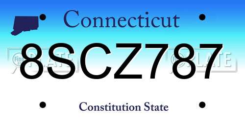 8SCZ787 Connecticut License Plate