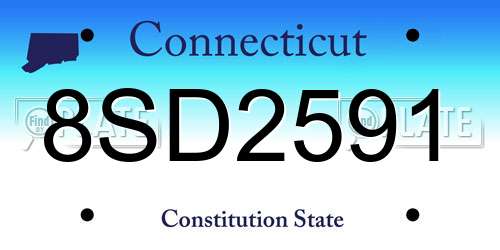 8SD2591 Connecticut License Plate