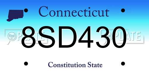 8SD430 Connecticut License Plate