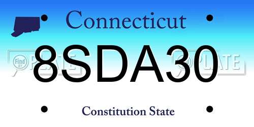 8SDA30 Connecticut License Plate