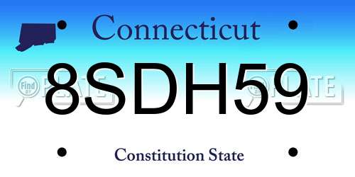 8SDH59 Connecticut License Plate