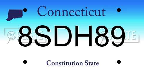 8SDH89 Connecticut License Plate