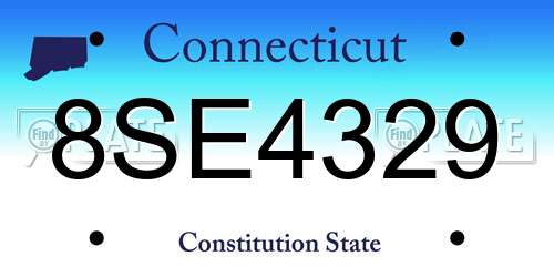 8SE4329 Connecticut License Plate
