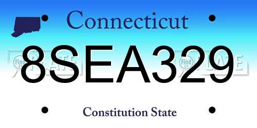 8SEA329 Connecticut License Plate
