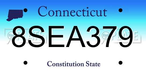 8SEA379 Connecticut License Plate