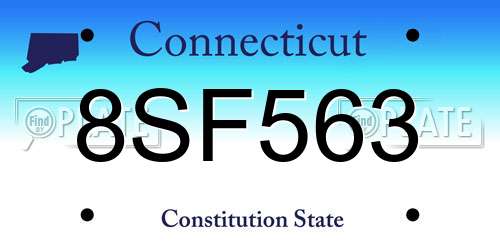8SF563 Connecticut License Plate