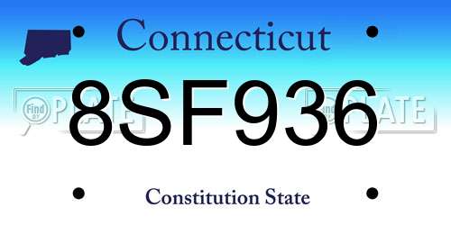 8SF936 Connecticut License Plate