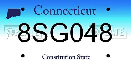 8SG048 Connecticut License Plate
