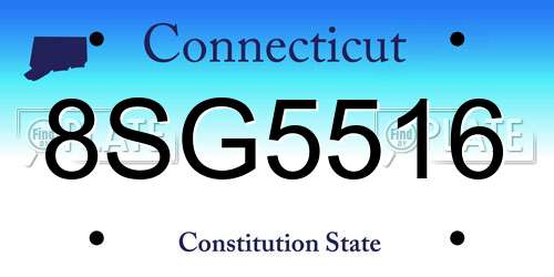 8SG5516 Connecticut License Plate