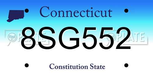 8SG552 Connecticut License Plate