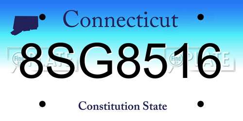 8SG8516 Connecticut License Plate