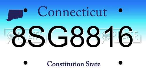8SG8816 Connecticut License Plate