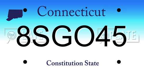 8SGO45 Connecticut License Plate