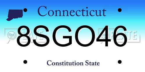 8SGO46 Connecticut License Plate