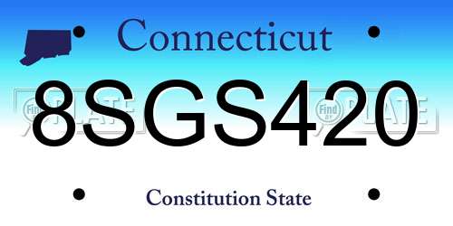 8SGS420 Connecticut License Plate