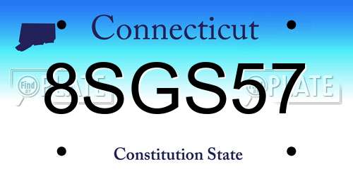 8SGS57 Connecticut License Plate