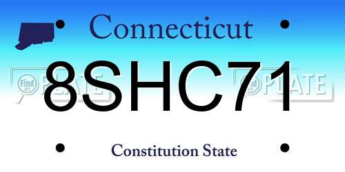 8SHC71 Connecticut License Plate