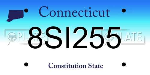 8SI255 Connecticut License Plate