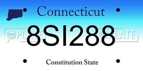 8SI288 Connecticut License Plate