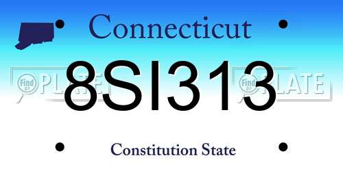 8SI313 Connecticut License Plate