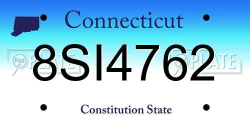 8SI4762 Connecticut License Plate