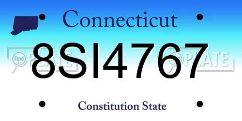 8SI4767 Connecticut License Plate