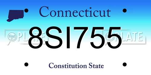 8SI755 Connecticut License Plate