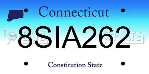8SIA262 Connecticut License Plate