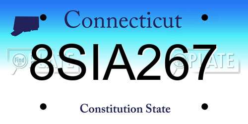 8SIA267 Connecticut License Plate